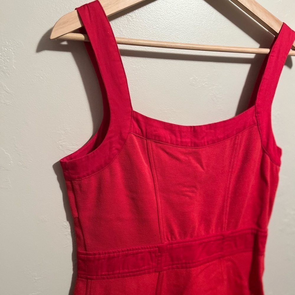 Banana Republic Seamed Button Down Red Mini Dress Size 8P Preppy Cocktail Hour - Picture 12 of 13